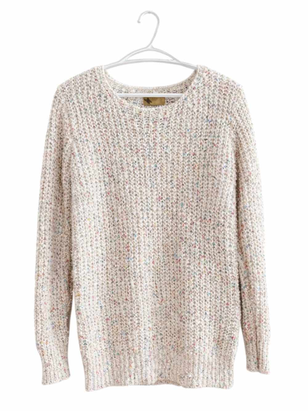 Katsumi Cream Rainbow Confetti Crewneck Sweater – Size Medium EUC